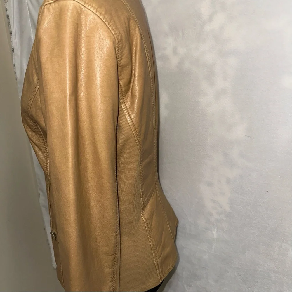 Express Leather Jacket Tan - Picture 6 of 11